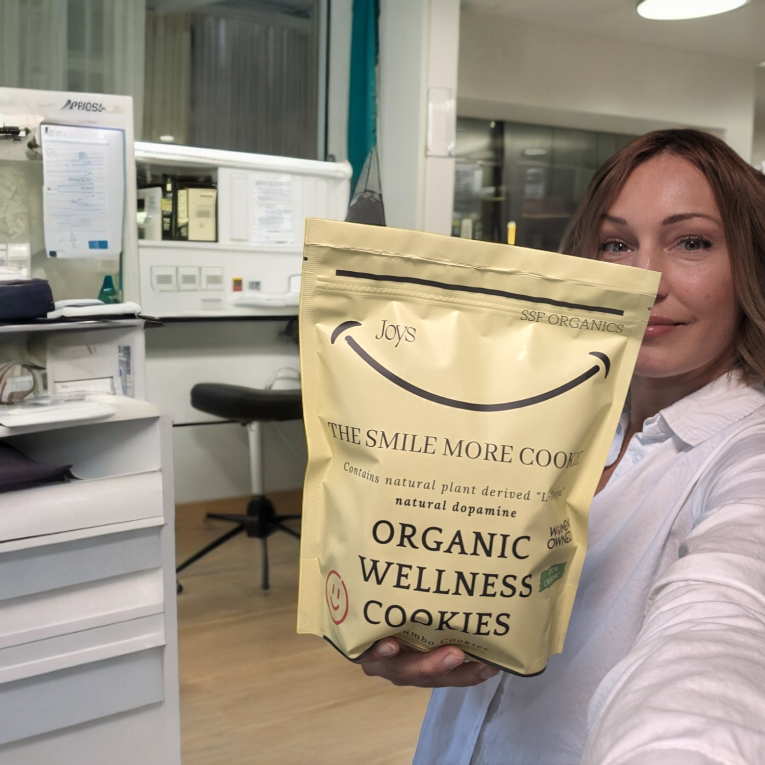 SSF Organics- JOYS- The Smile More Cookie - Organic Wellness Cookies- Made to Order | Bone Broth Collagen | Natural Dopamine | Sprouted Spelt Flour | 4 Pk.